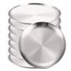 8Pcs Stainless Steels Round Golden Shallow Tray Plate Rust-Proof 14/17/20/23/26cm Camping Plate BBQ Picnic Dishes Cookware