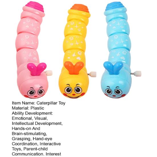 Wind-up Caterpillar Toy Cartoon Caterpillar Crawling Toy Toddlers Boys Girls Educational Interactive Spring Clockwork Animal Toy