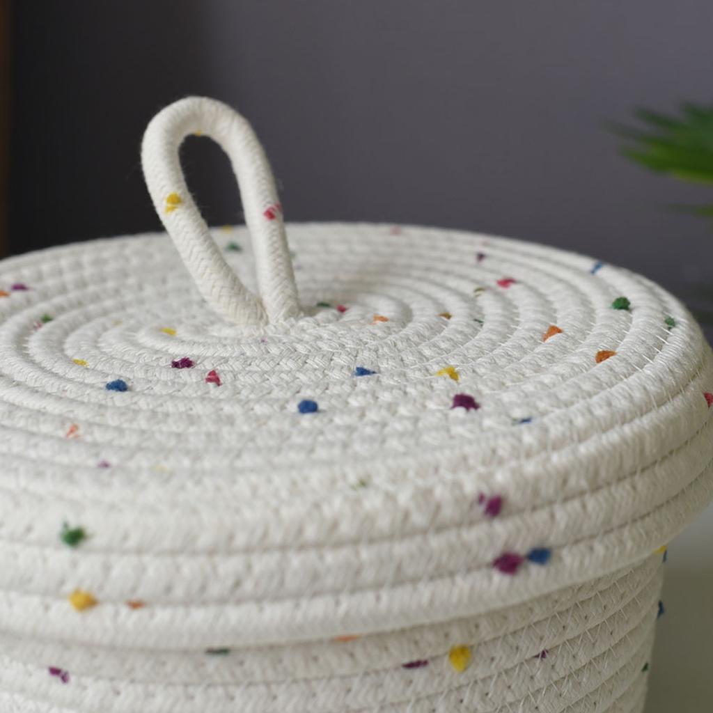 Cotton Rope Storage Basket Organizer Box for Makeup Snacks Desktop Multifunctional Stackable Handwoven Home Decor