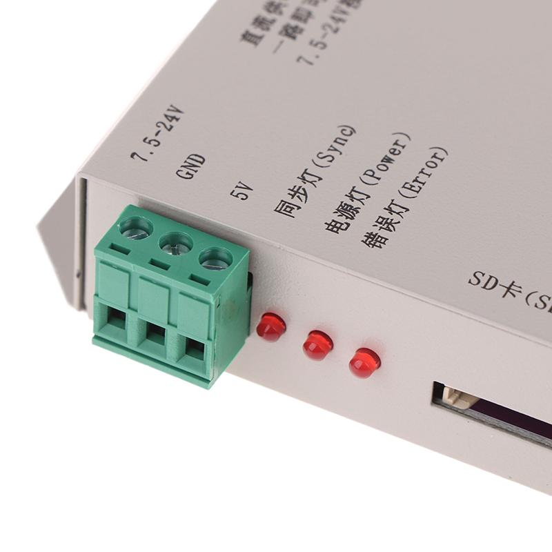 Gleichstrom 5V~24V T1000S SD-Karte RGB LED Max. 2048 Pixel Programm-Controller Ws2812B Ws2811 Ws2815 Lpd6803 Sk6812Ic LED-Streifenmodul