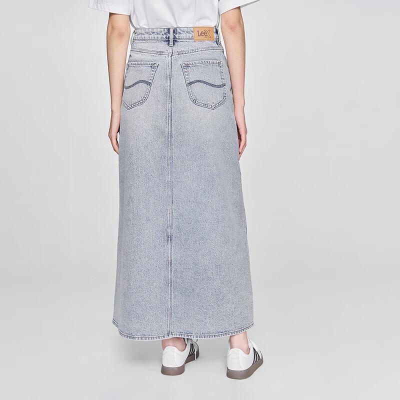 Lee Women's Light Blue Tencel Denim Midi Skirt