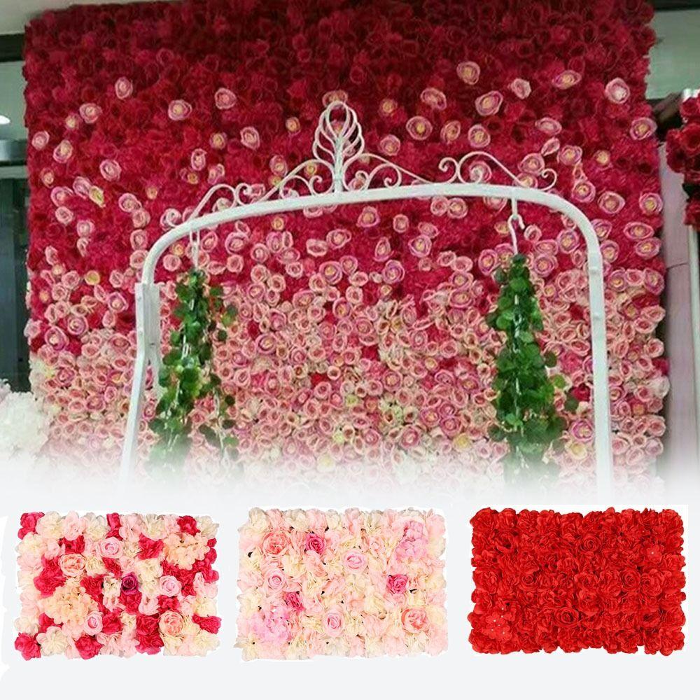 Painéis de Parede de Flores Artificiais 40x60cm Fáceis de Instalar Painel de Parede de Flores Casamento