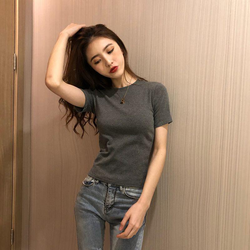 

Women s Trendy Slim Fit Summer Short Sleeve T-Shirt M