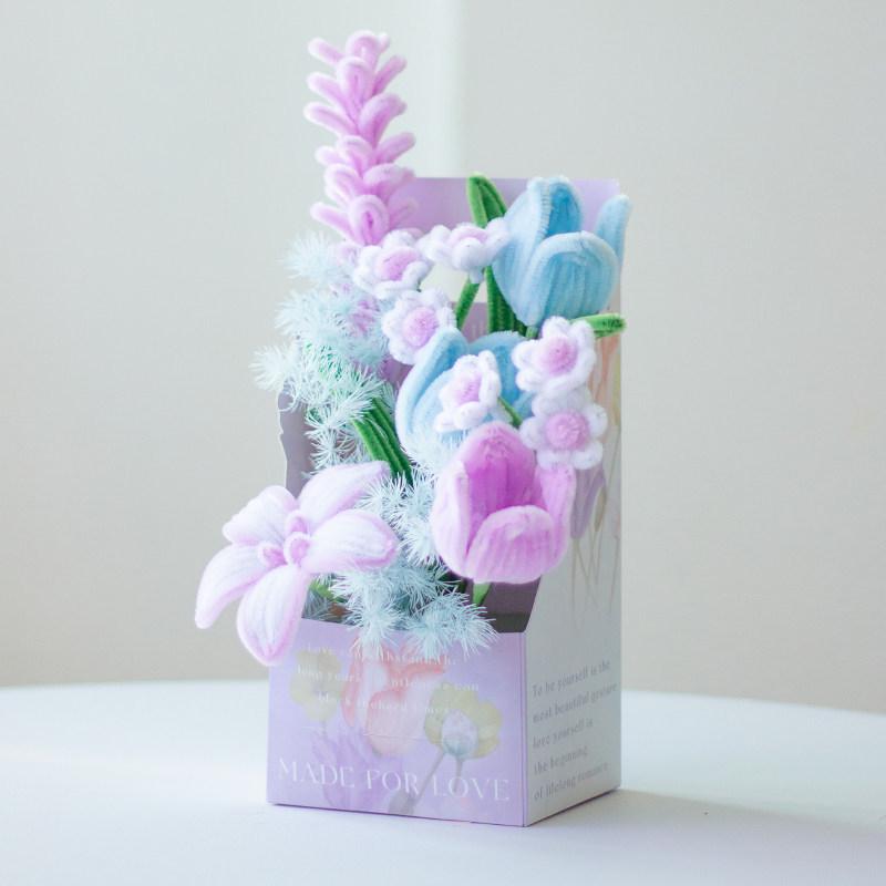 Kit de bouquet de fleurs avec attache torsadée fait main - Cadeau DIY pour enseignants et amis