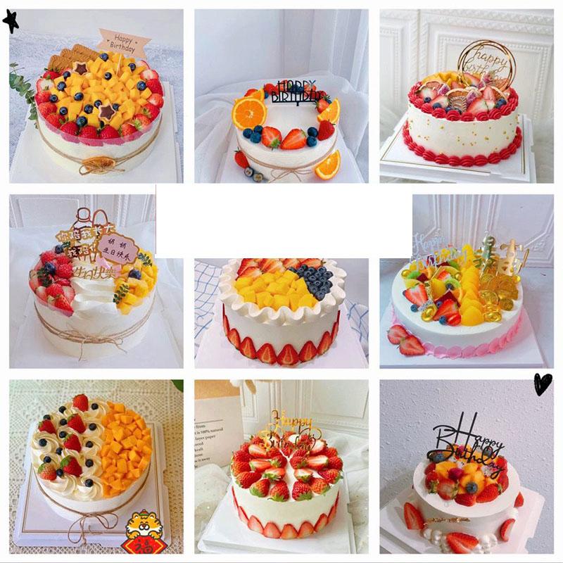Simulated Birthday Cake Model Crafts Fake Fruit Cake Mold Decoration Shop Window Sample Display Home Ornaments Photography Props