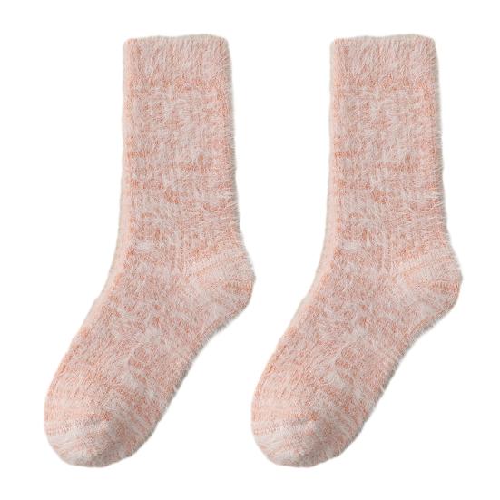

1 Pair Women Socks Highly Elastic Cozy Winter Ankle Socks Thickened Double-Sided Fleece Warm Slipper Socks