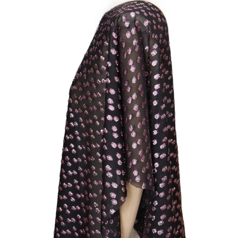 1m*1.4m Black Purple Color Chiffon Fabric African Lace Crepe Printing Polyester Fabric for DIY Clothing Dress