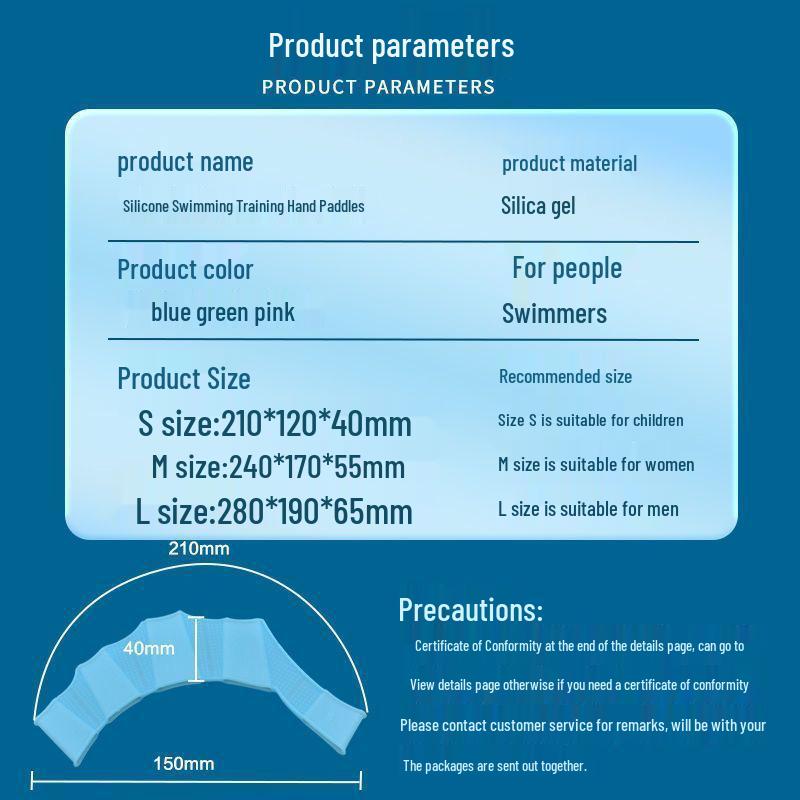 Swimming Silicone Hand Paddles for Adults, Teens, and Children - Duck Feet/Frog Style for Diving and Training