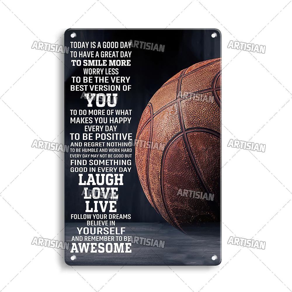 Artisian SPORT Metal Sign Hockey Tin Poster Football Decorative Plate Basketball Baseball Tin Plaque  Wall Decor Garage Bar Pub