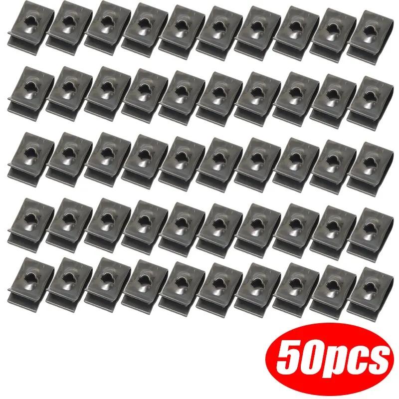 50/20/10 buc Husă Mașină Motocicletă Scuter Moped Reținător Metalic Cleme Tip U Verde Armată Fixator Bară de Protecție Autofiletant Clip Anti-rugină