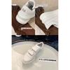 Height increase small leather new round head Velcro thick sole height increase casual shoes board shoes women white shoes women