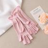 YuYue 2025 Mulberry Silk Sun Protection Half-Finger Gloves for Summer Driving and Riding
