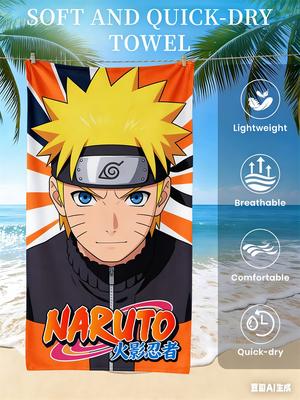 N-Narutos Beach Towel, Anime Fan Favorite Character Print Quick-Dry Towel for Beach, Pool, Vacation and Anime Enthusiasts