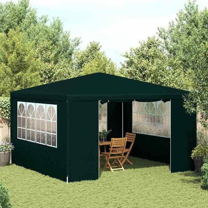 VidaXL Tente de Réception avec Parois Latérales Belvédère Tonnelle Pavillon Chapiteau Mariage Barbecue Voyage de Camping 4x4 48536