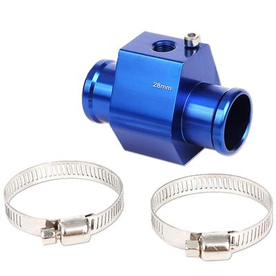 Rubonarie Aufsatzadapter Kühler Temperaturmesser Sensoradapter NPT Schraube Schlauchschelle Temperatursensor Temperatursensor (Blau 28mm)