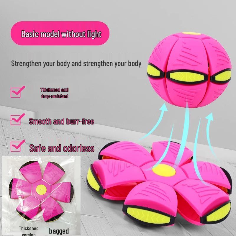 Magic Flying Saucer Ball: Deformable Outdoor Stomp Toy with Lights for Kids