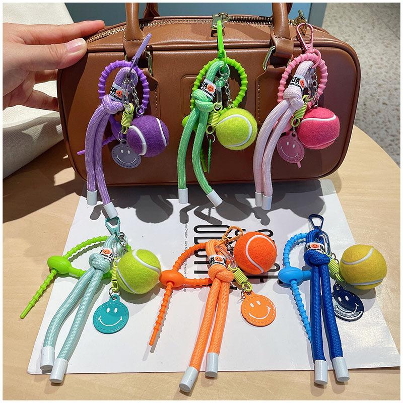 New Color Tennis Car Keychain Charm Bag Pendant Sports Paracord Key Chain-Tennis Gift and Souvenir for Fans and Lovers