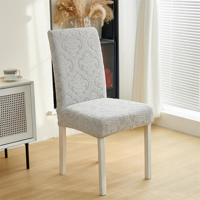1PC Elastic Jacquard Dining Chair Cover High Quality Chair Covers Durable All-inclusive Seat Slipcovers Decor for Hotel Banquet