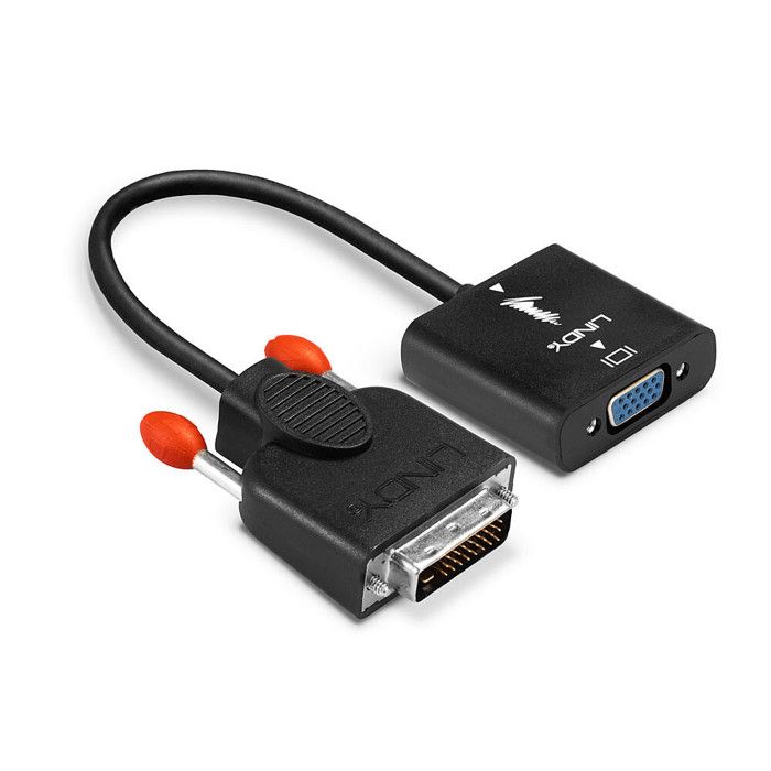 Adaptateur DVI vers VGA - LINDY - Convertisseur - Résolution 1080p - Alimentation DVI-D
