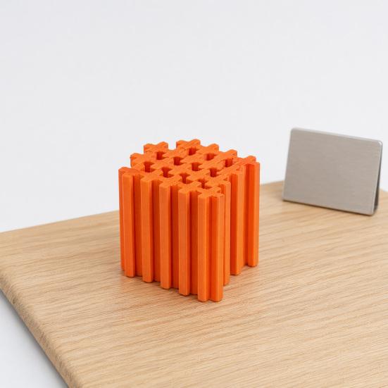 Decoration Art 3D Printed Slime Cube Fidget Toy, Squishy Puzzle Stress Relief Toy for Desk Office, Home Creative Geometric Desktop Decor with