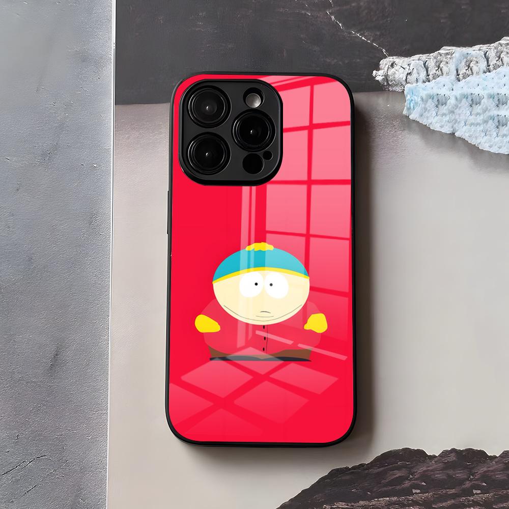 S-South Cute P-Park Phone Case For IPhone 17 Air 16 E Pro Max 15 14 13 Mini 12 Pro 11 Max Plus Black Glass Cover