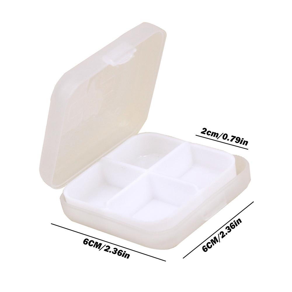 Mini Pill Organizer Daily Pill Box Organizer Medicine Organizer Box Snap Close Portable Pill Container Segmented Clear белый
