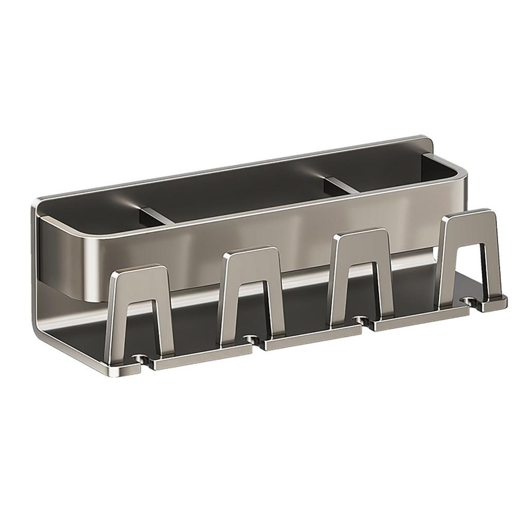 Rattan Blu Senza Perforazione Pistola Grigia Spazzolatura Tazza Montaggio a Parete Montaggio a Parete Bagno Porta Spazzolino da Denti Famiglia Set Denti