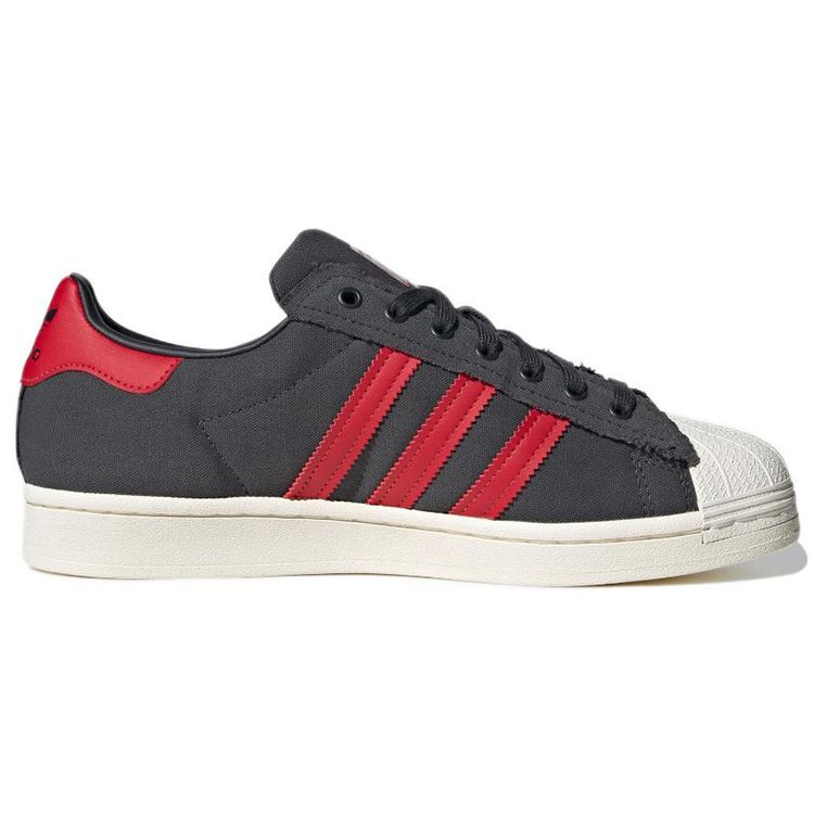 Adidas Originals Superstar Durable Lightweight Low-Top Skate Shoes Unisex Sneakers Black Red White HR0462