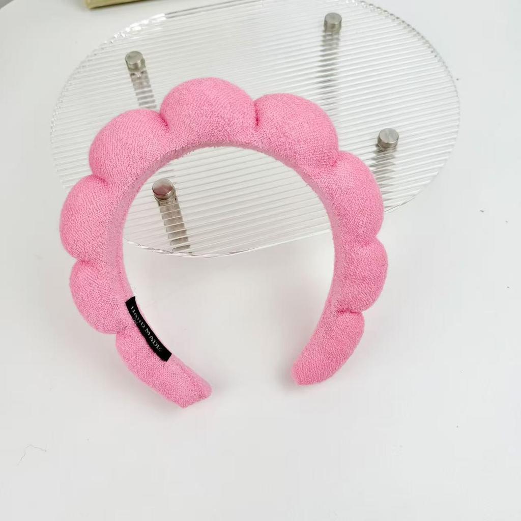 Women's Cute Blue Cloud Headband - Wide, High Skull Top for Face Washing