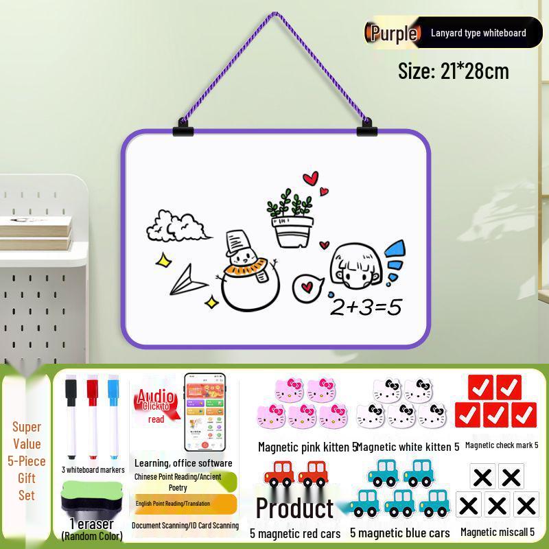 Double-Sided Magnetic Mini Blackboard: Erasable Wall-Mounted Teaching & Drawing Memo Board
