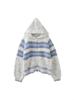 Chunky Knit Wool Color Block Stripe Cardigan Coat - Handmade for Autumn/Winter