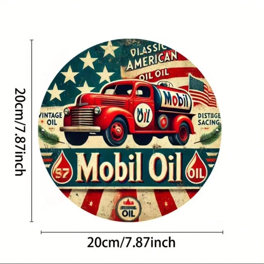 Vintage Mobil Öl Blechschild Tankstelle Metall Wandkunst Rustikales Dekor
