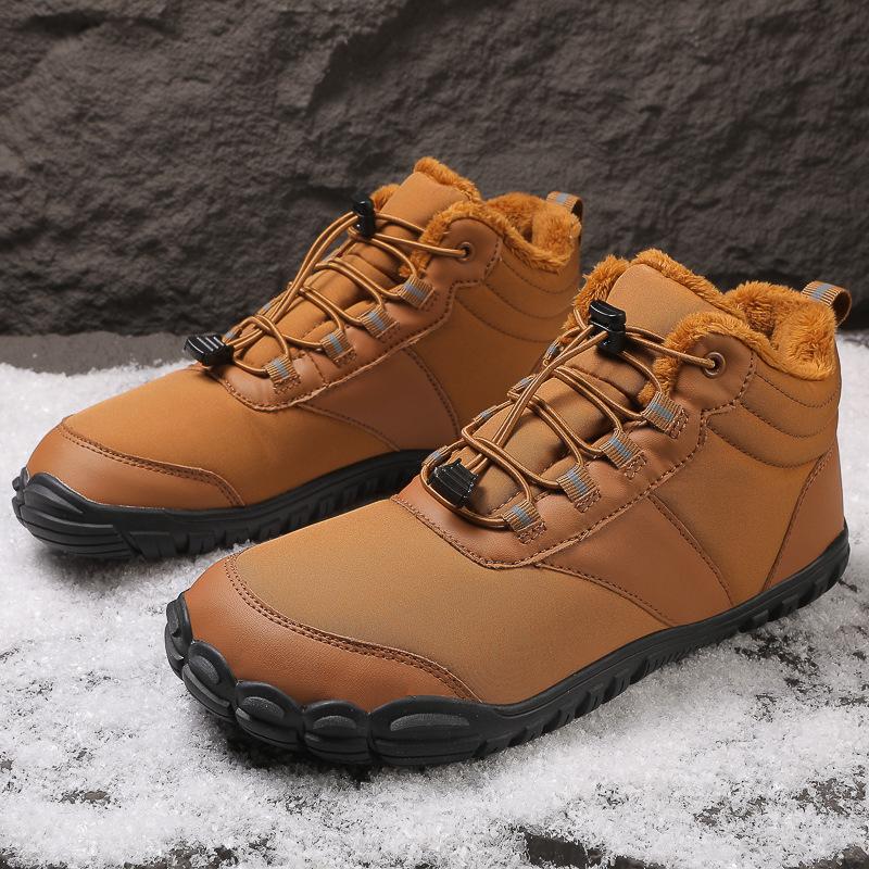 Winter thickened and velvet five-finger snow boots for men and women waterproof, cold-proof, non-slip, warm and comfortable outdoor hiking shoes