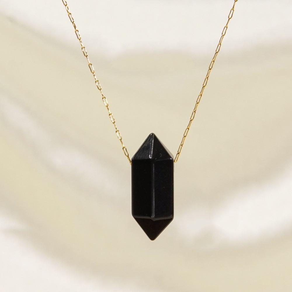 Natural Stone Hexagon Column Charm Necklace for Women Men Adjustable Chain Necklace Rose Quartzs Amethysts Necklace Jewelry Gift