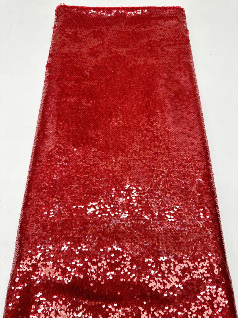 Classic 5mm Sequin Jacquard Embroidered Fabric Knitted Shinny Mesh Bottom Stretchable Clothing for Boys for Jackets Shirts