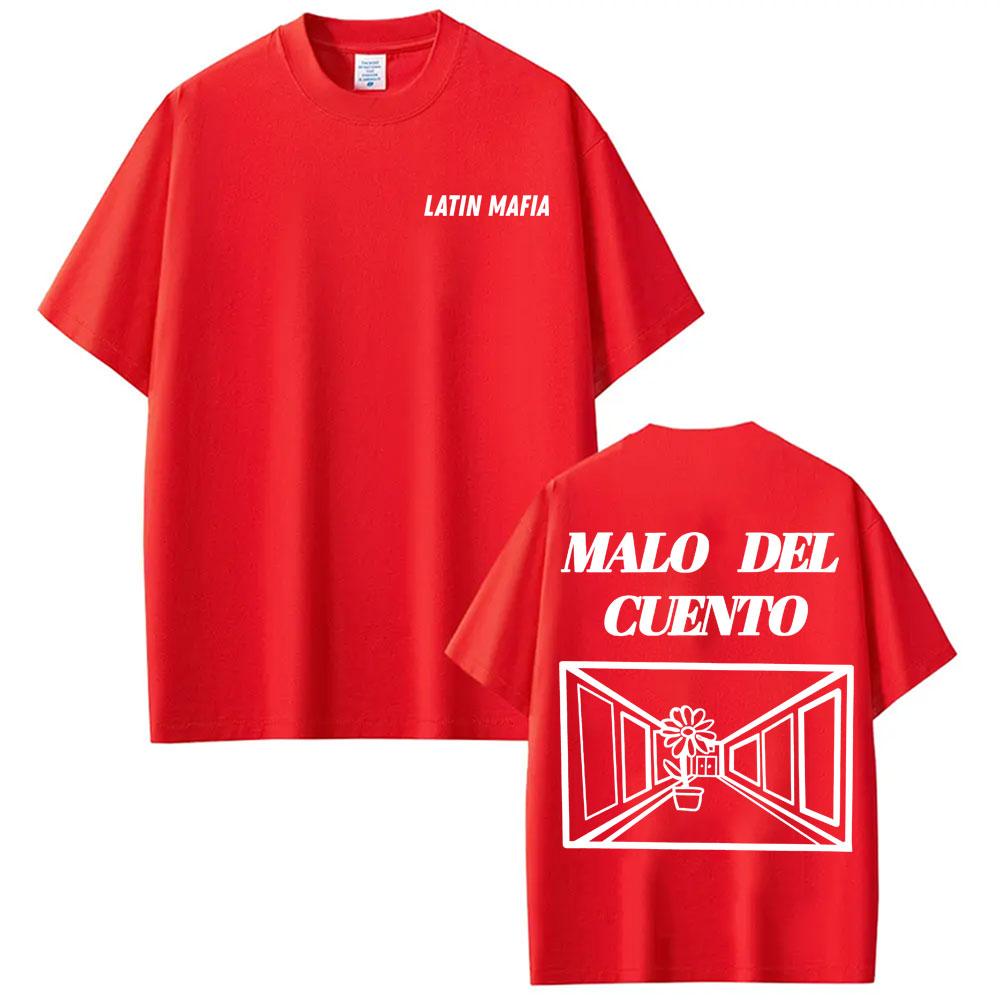 Band Latin Mafia Malo Del Cuento Graphic Tee Shirt Unisex Women Casual Crewneck Oversized T Shirts Harajuku Vintage Gothic Tshirts