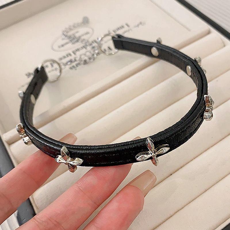 Vintage Luxury Cross Necklace For Women  Punk Pu Leather Choker Collar Chain Jewelry