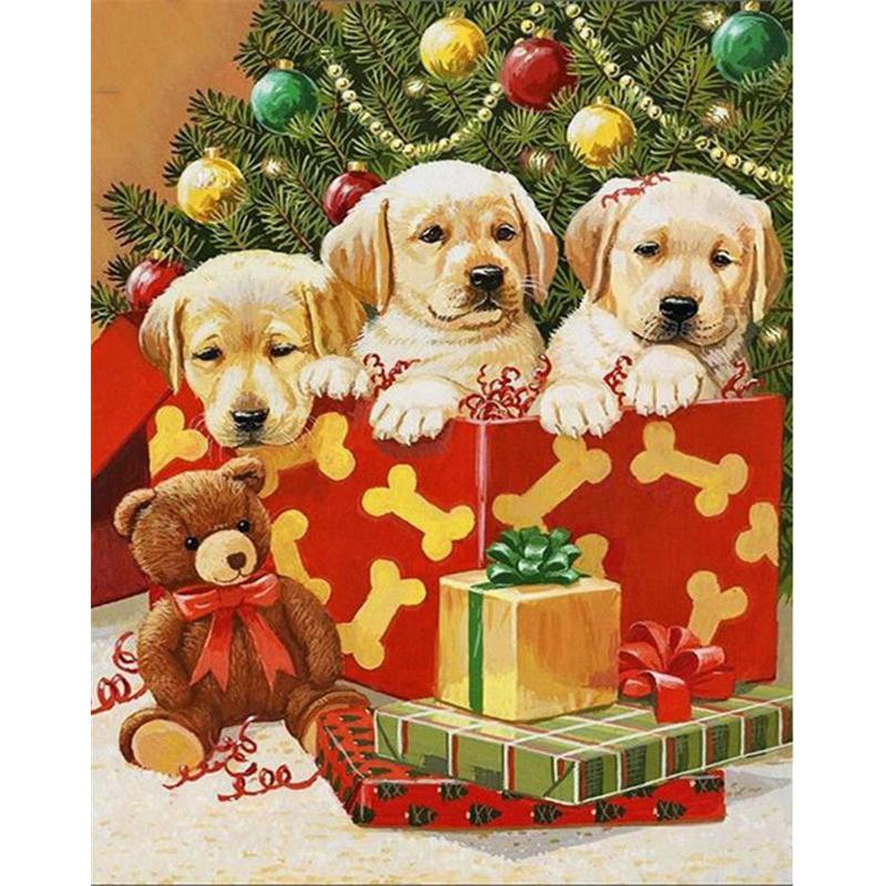 5D DIY Diamond Painting Cute Puppy Diamond Mosaic Diamond Embroidery Full Set Cross Stitch Kits Home Decor Gifts
