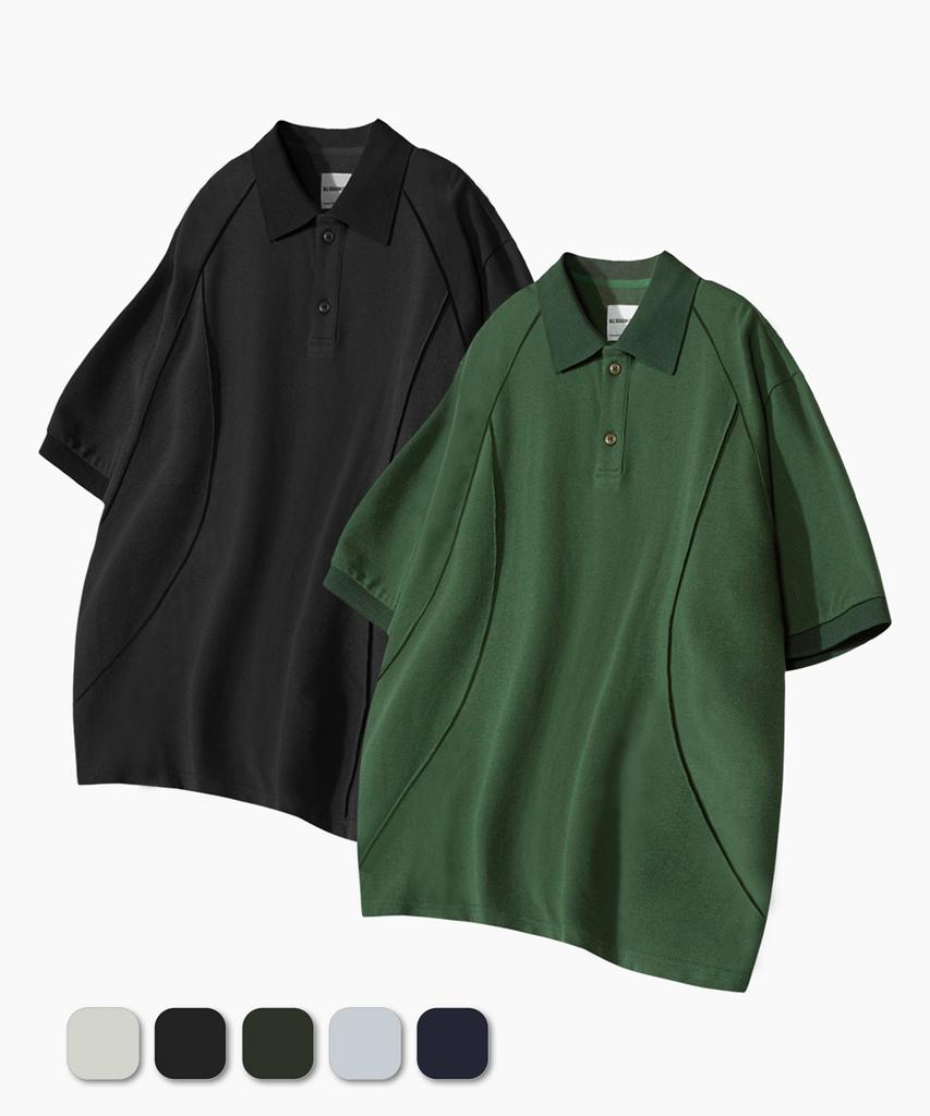 Dimiteulibeullaeg Asi Curved Pintuck Collar Short Sleeve Pk Shirt_5 Color