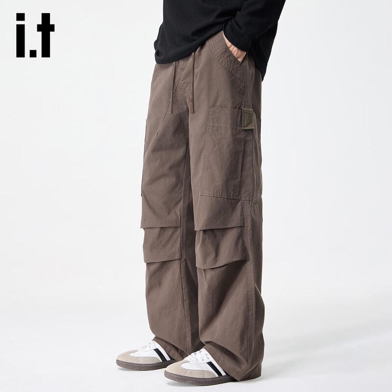 Izzue IT Men's Casual Multi-Pocket Straight Fit Cargo Pants