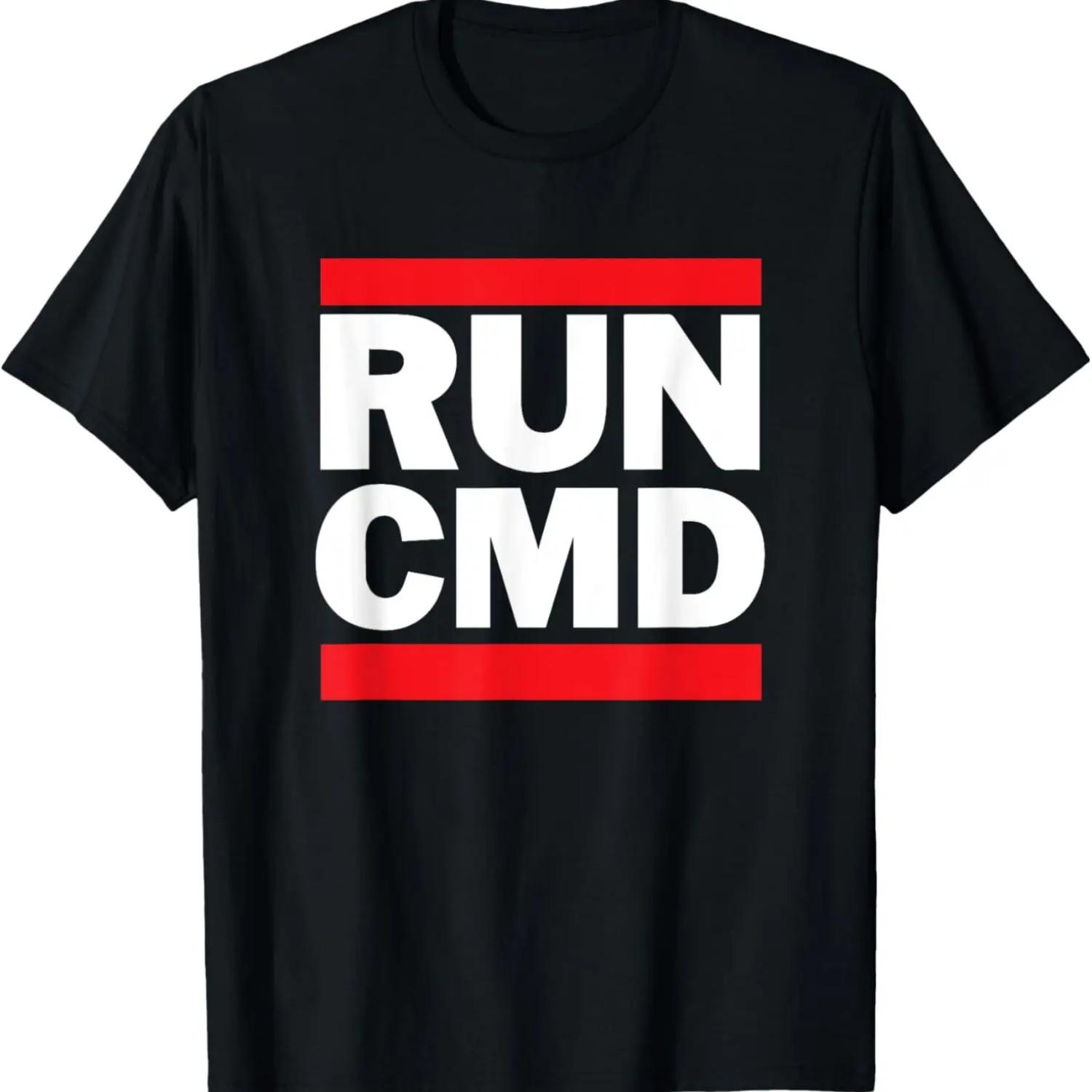 Run-CMD Funny Command Prompt Computer Programmer T-Shirt S