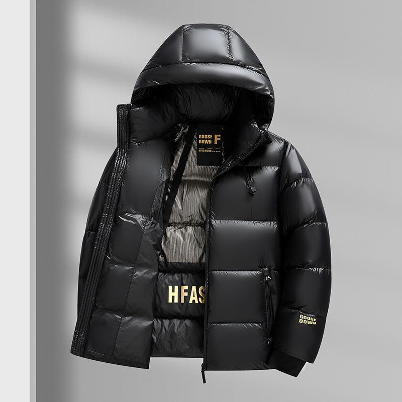 Black Gold Graphene Goose Down Jacket - Autumn/Winter Hooded Casual Fashion Outerwear