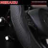 PU Leather Embossed Wave-shaped Comfortable 12-turn Car Rimless Steering Wheel Cover for Car Decoration, Suitable for All Season