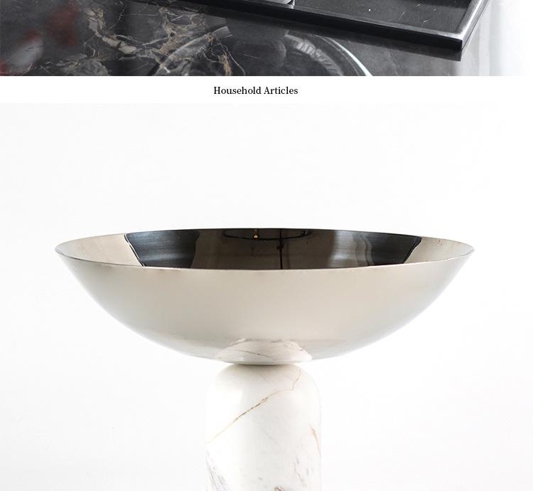 Nordic Marble Geometric Cylinder Tray: Elegant Desktop Storage for Snacks & Decor