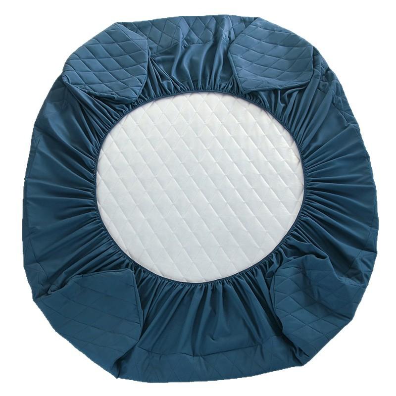 Quilted Waterproof Bed Sheet Solid Color Non-slip Blue Mattress Protector