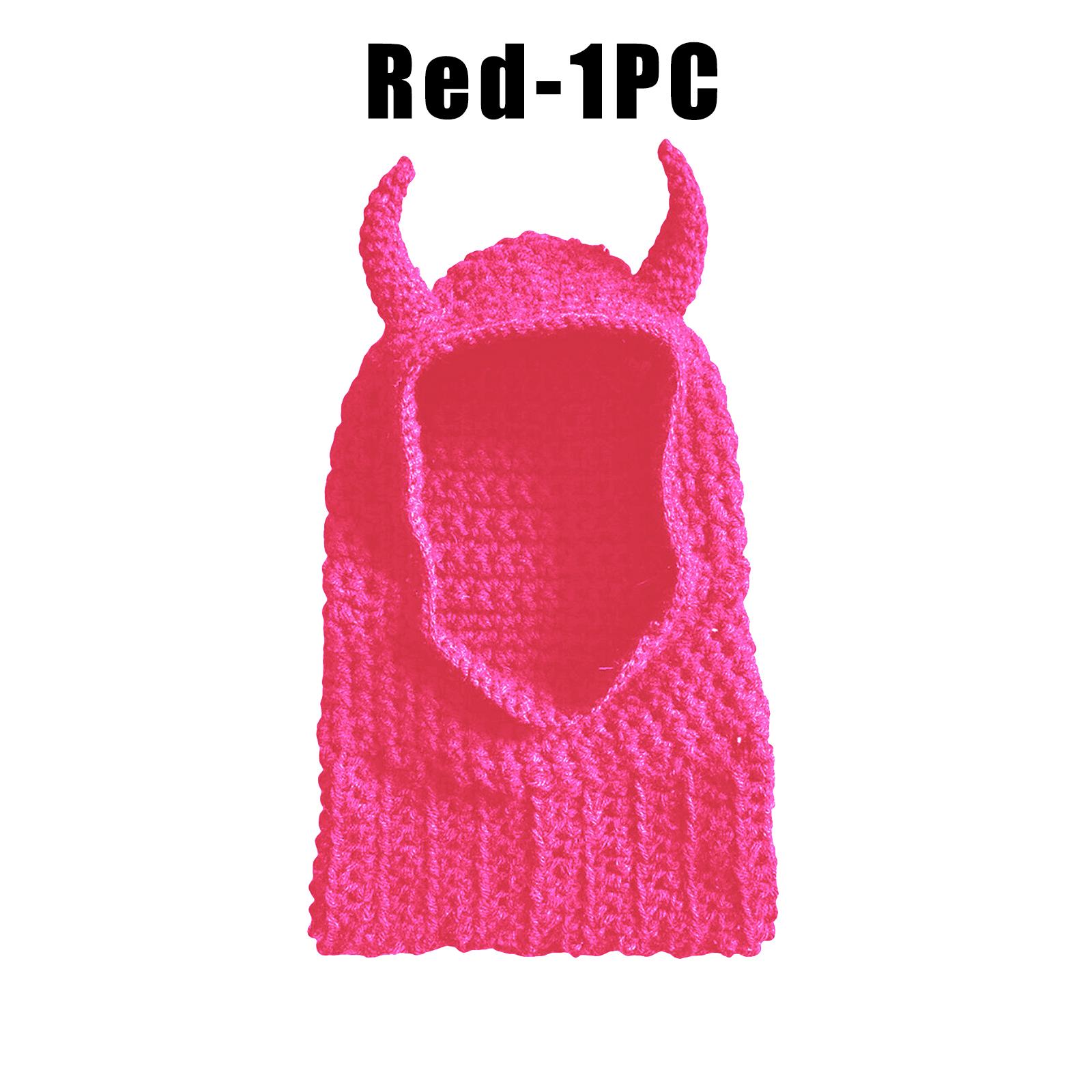 

Дьявольские рога уши Хэллоуин вязаная балаклава маска зимняя теплая шапка бини для женщин модный костюм для вечеринки смешная идея для рождественского подарка