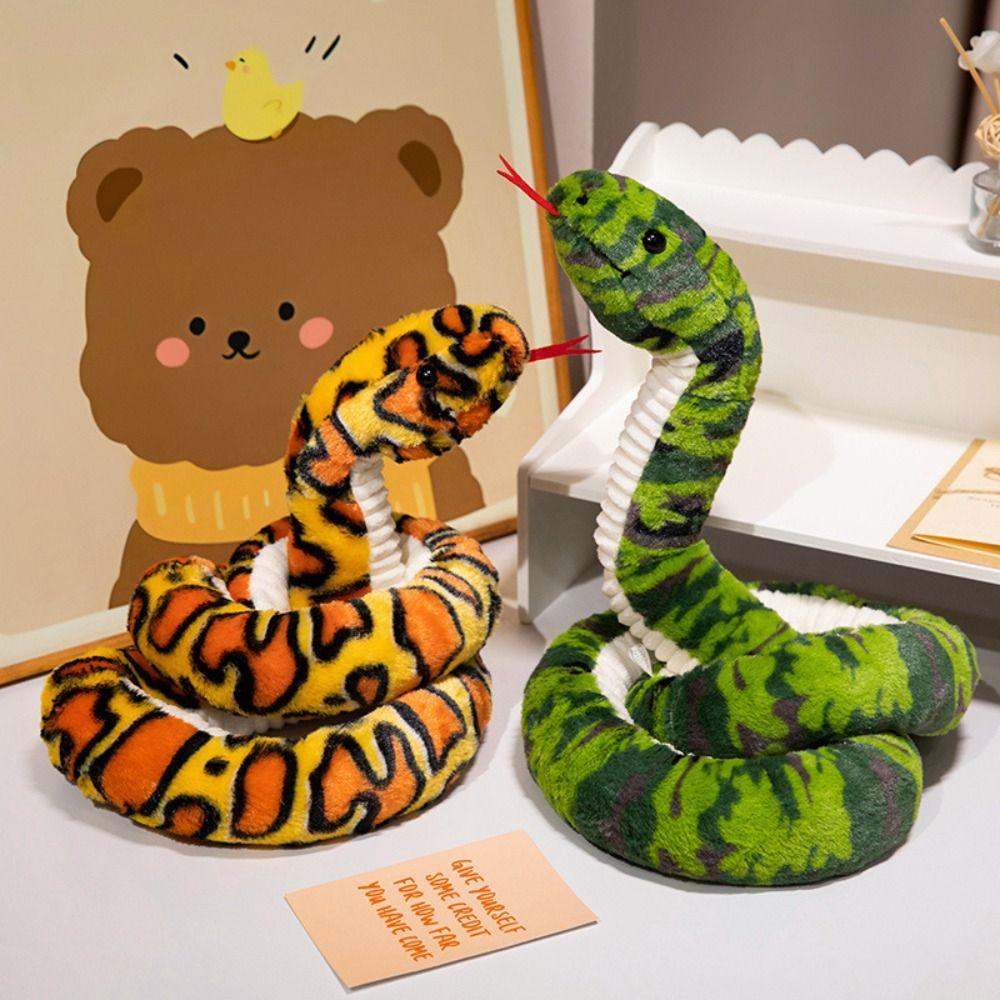 Colorful Boa Plush Doll Sticking Tongue Boa Snake Stuffed Toys Snake Plush Toy Birthday Gift