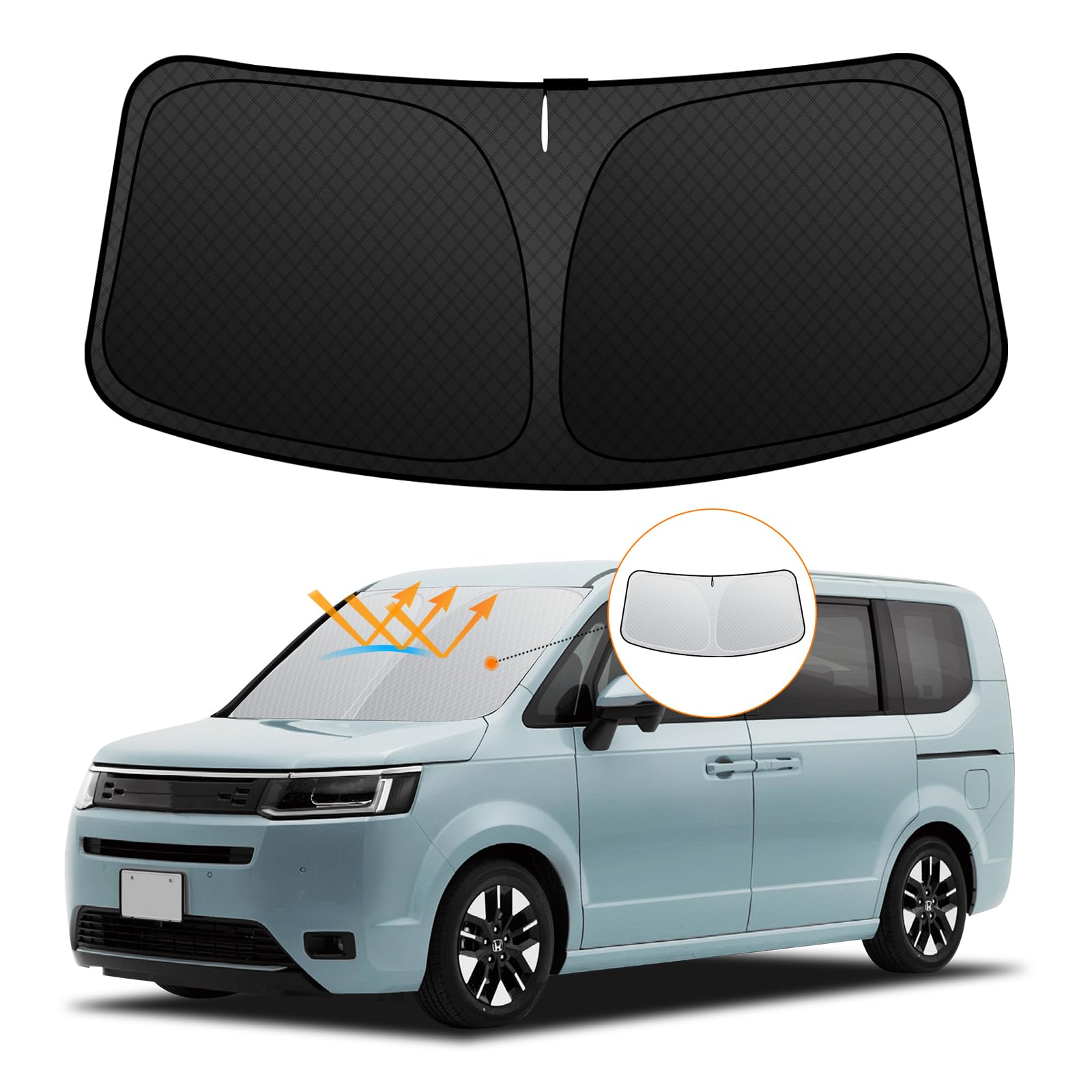 

Honda Step WGN RP8 Windshield UV No Suction Cups Light Summer UV Easy Installation and Interior Includes Storage Bag [Enhanced Edition] RP6, RP7, (6th