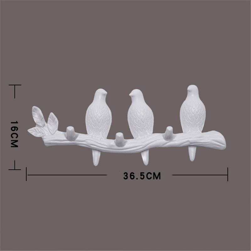 Resin Bird Hanger Wall Decoration Coat Handbag Key Holder Adhesive Hook Living Room Bedroom Hanging Rack Home Decor