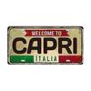 Mfoever Tin Italy License Plates for Wall Art Decoration Metal Tin Signs Vintage Tags Metal Automotive Signs For Cafe Bar Club Garage Pubs